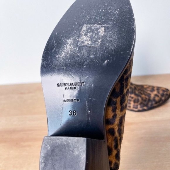 Saint Laurent West Chelsea Leopard Western Ankle Boots Size 38 - Picture 8 of 10